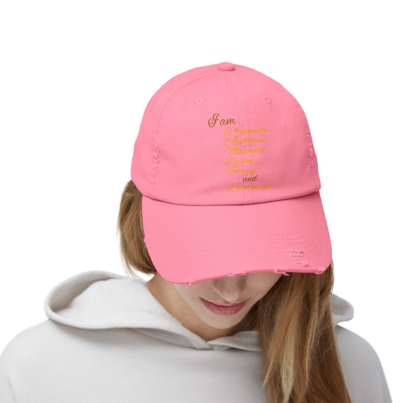 I Am Determined Unisex Distressed Cap