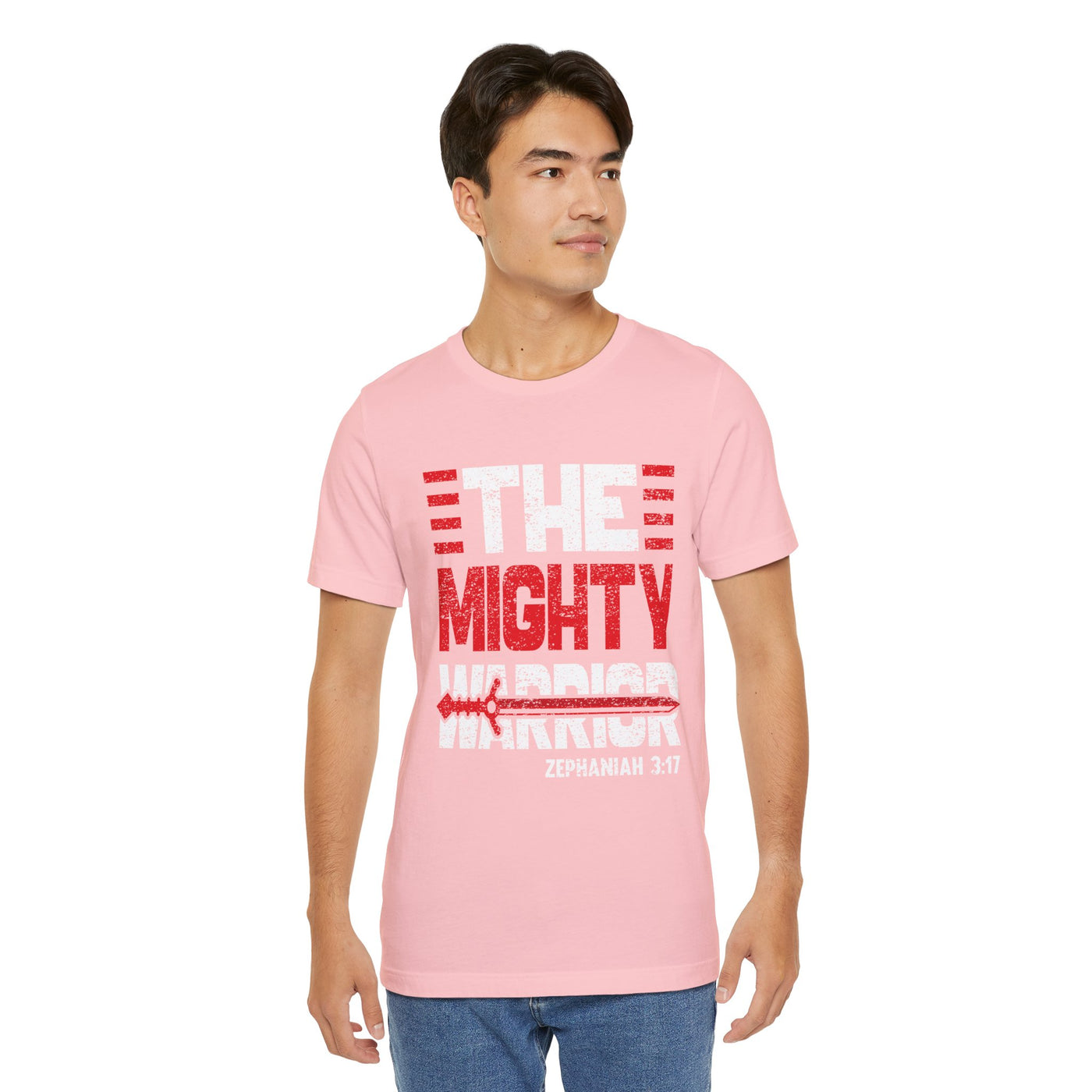 The Mighty Warrior Zephaniah 3:17 Unisex Jersey Short Sleeve Tee