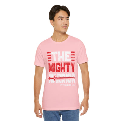 The Mighty Warrior Zephaniah 3:17 Unisex Jersey Short Sleeve Tee