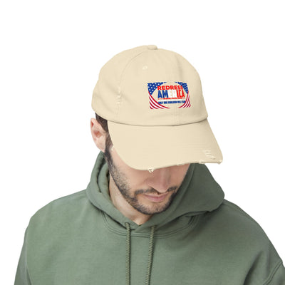 Redress America Unisex Distressed Cap, American Flags