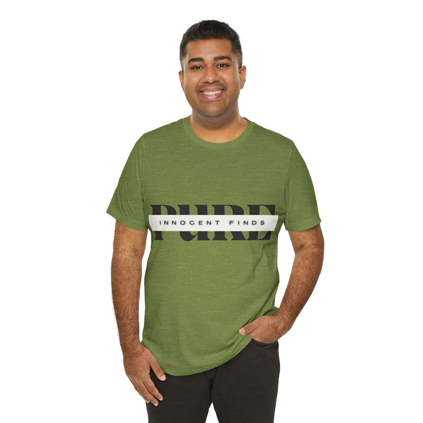 Pure Innocent Finds Unisex Jersey Short Sleeve Tee, Black Design