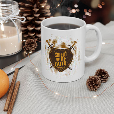 Shield Of Faith Ceramic Mug, (11oz, 15o z, Dot Design