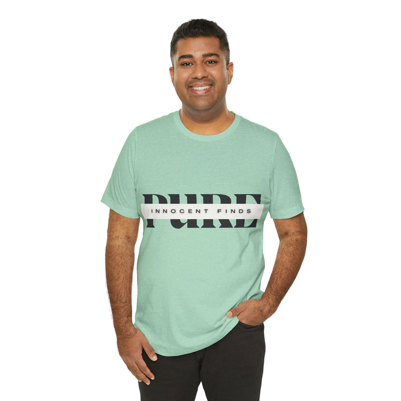 Pure Innocent Finds Unisex Jersey Short Sleeve Tee, Black Design