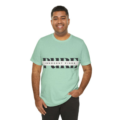 Pure Innocent Finds Unisex Jersey Short Sleeve Tee, Black Design