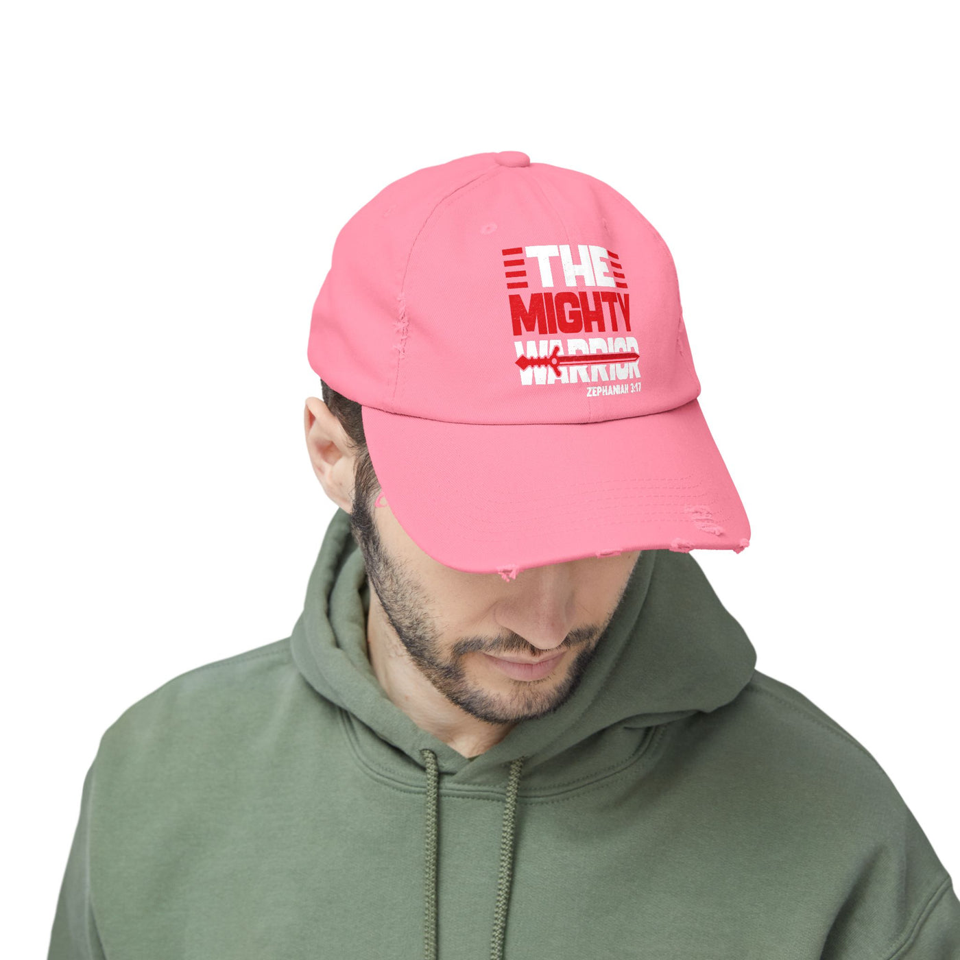 The Mighty Warrior Zephaniah 3:17 Unisex Distressed Cap