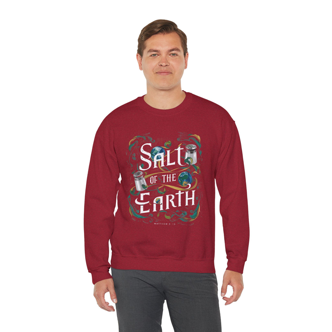 Salt Of The Earth Matthew 5:13 Unisex Heavy Blend™ Crewneck Sweatshirt, Abstract Design