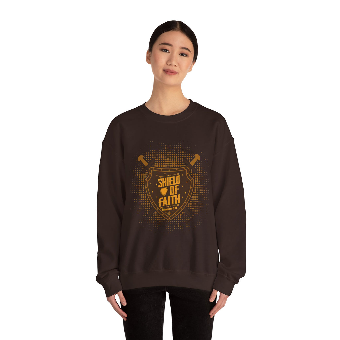 Shield Of Faith Unisex Heavy Blend™ Crewneck Sweatshirt, Dot Design