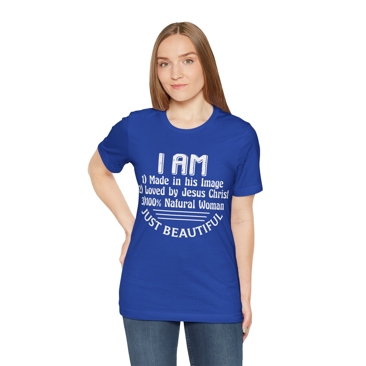 I Am Just Beautiful Women Jersey Short Sleeve Tee, Aesthetic Design