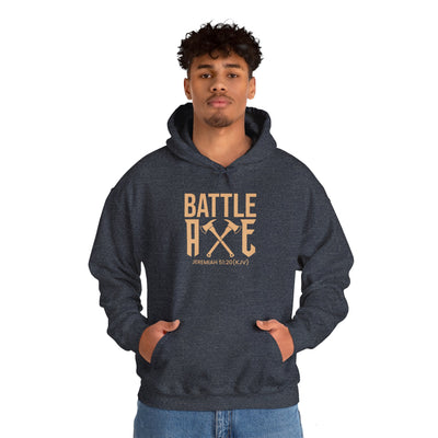 Battle Axe Unisex Heavy Blend™ Hooded Sweatshirt, Golden Design