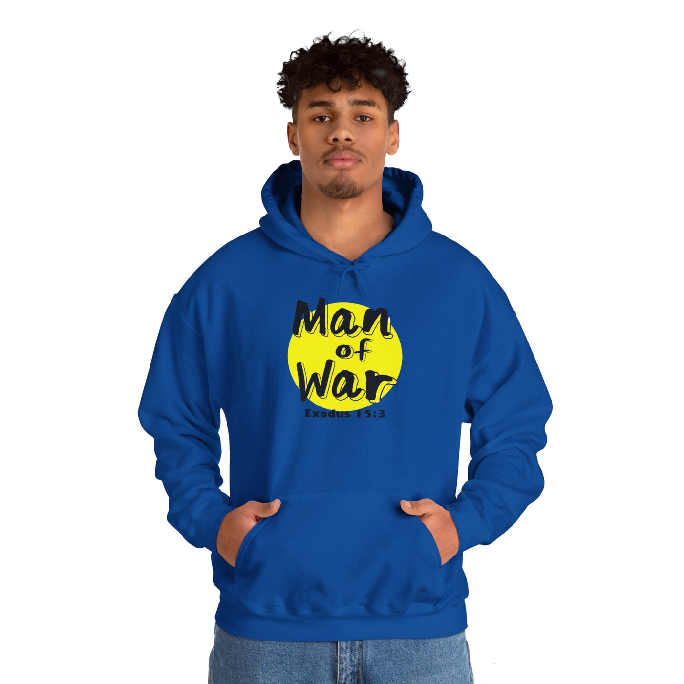 Man Of War Exodus 15:3 Unisex Heavy Blend™ Hooded Sweatshirt, Winter Wear