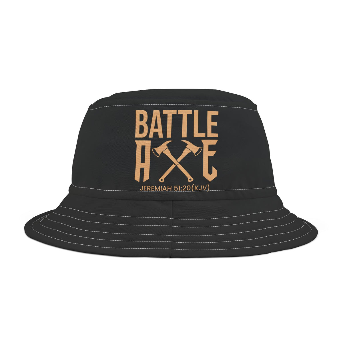 Battle Axe Unisex Bucket Hat, Golden Design