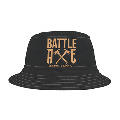 Battle Axe Unisex Bucket Hat, Golden Design