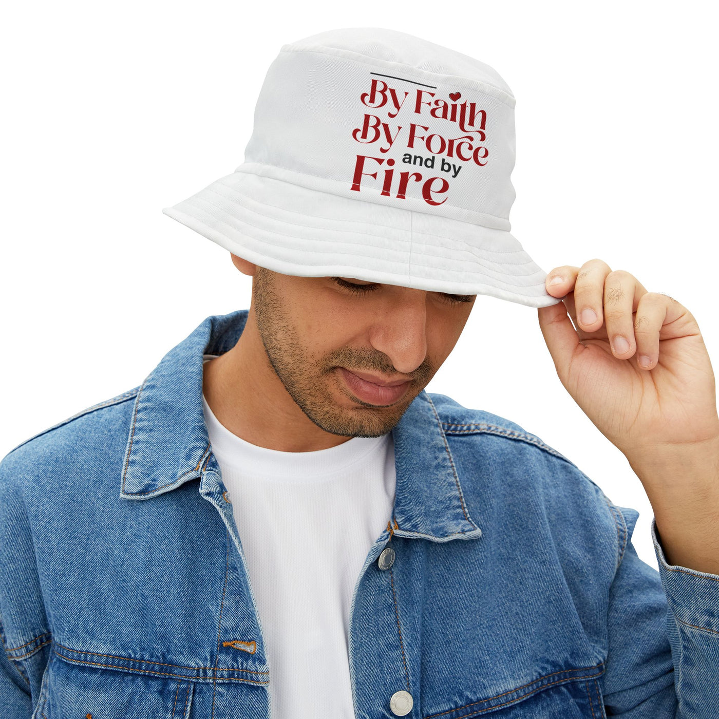 By Faith, By Force And By Fire Unisex Bucket Hat, Mixed Design