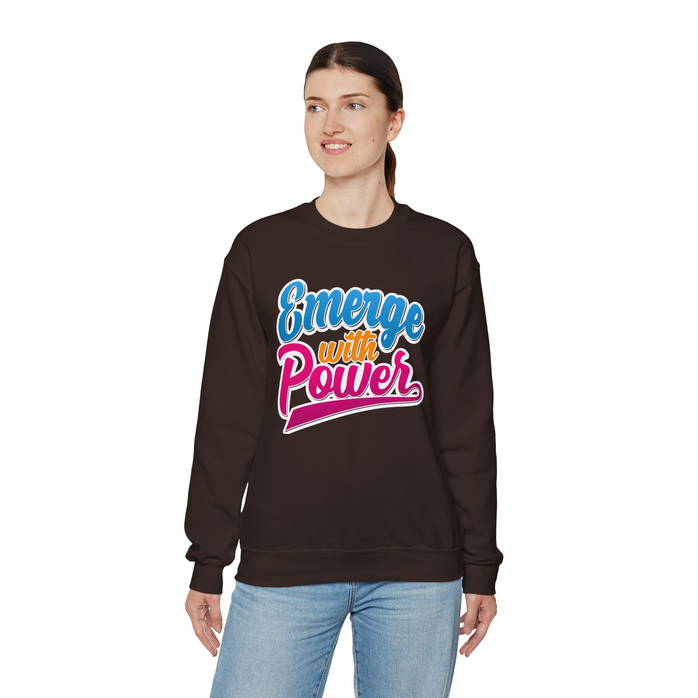 Emerge With Power Cartoon Design Unisex Heavy Blend™ Crewneck Sweatshirt