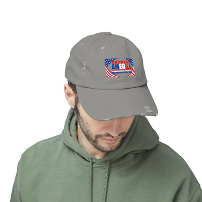 Redress America Unisex Distressed Cap, American Flags
