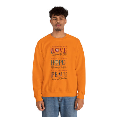 A Heart Filled with Love, Hope, Peace Unisex Heavy Blend™ Crewneck Sweatshirt