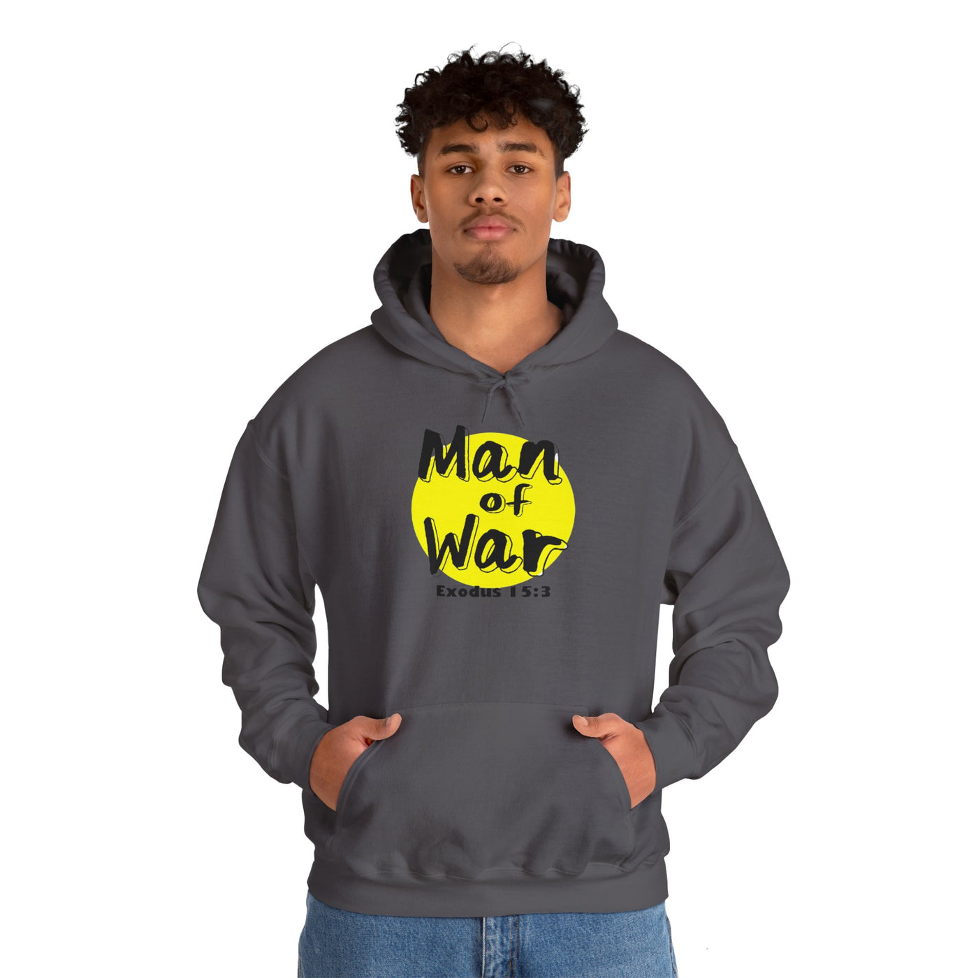 Man Of War Exodus 15:3 Unisex Heavy Blend™ Hooded Sweatshirt, Winter Wear