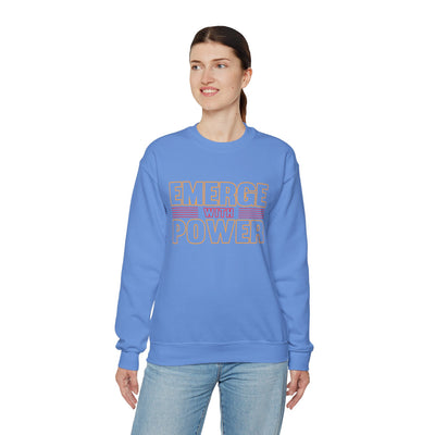 Emerge With Power Unisex Heavy Blend™ Crewneck Sweatshirt, Block Design