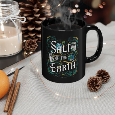Salt Of The Earth Matthew 5:13 Black Mug (11oz, 15oz), Abstract Design