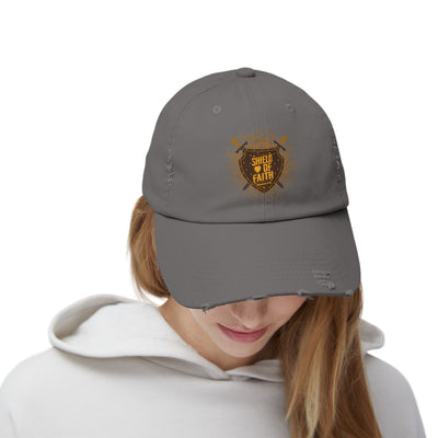 Shield Of Faith Unisex Distressed Cap, Dot Design