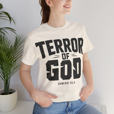 Terror Of God Genesis 35:5 Unisex Jersey Short Sleeve Tee, Black Design