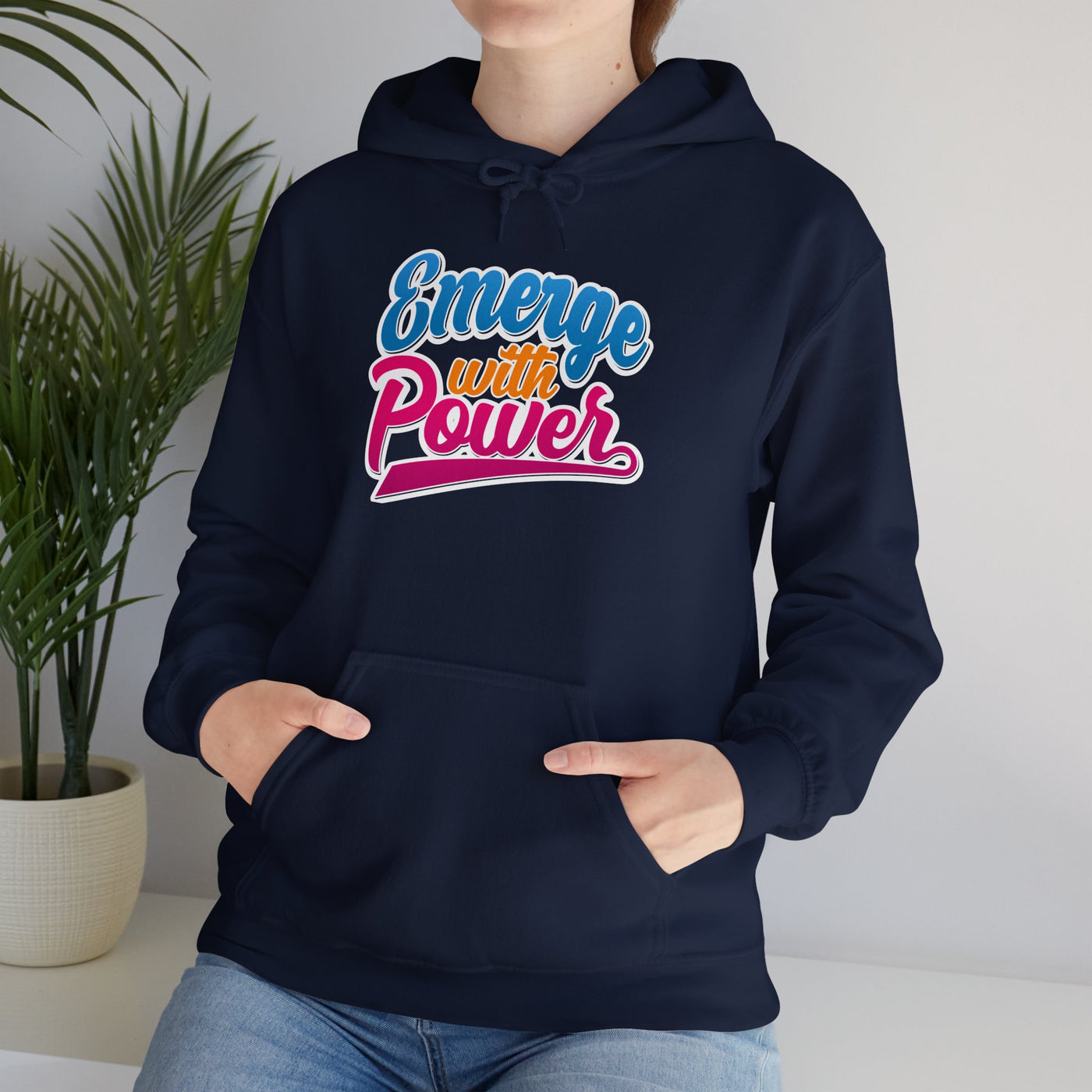 Emerge With Power Cartoon Design Unisex Heavy Blend™ Hooded Sweatshirt