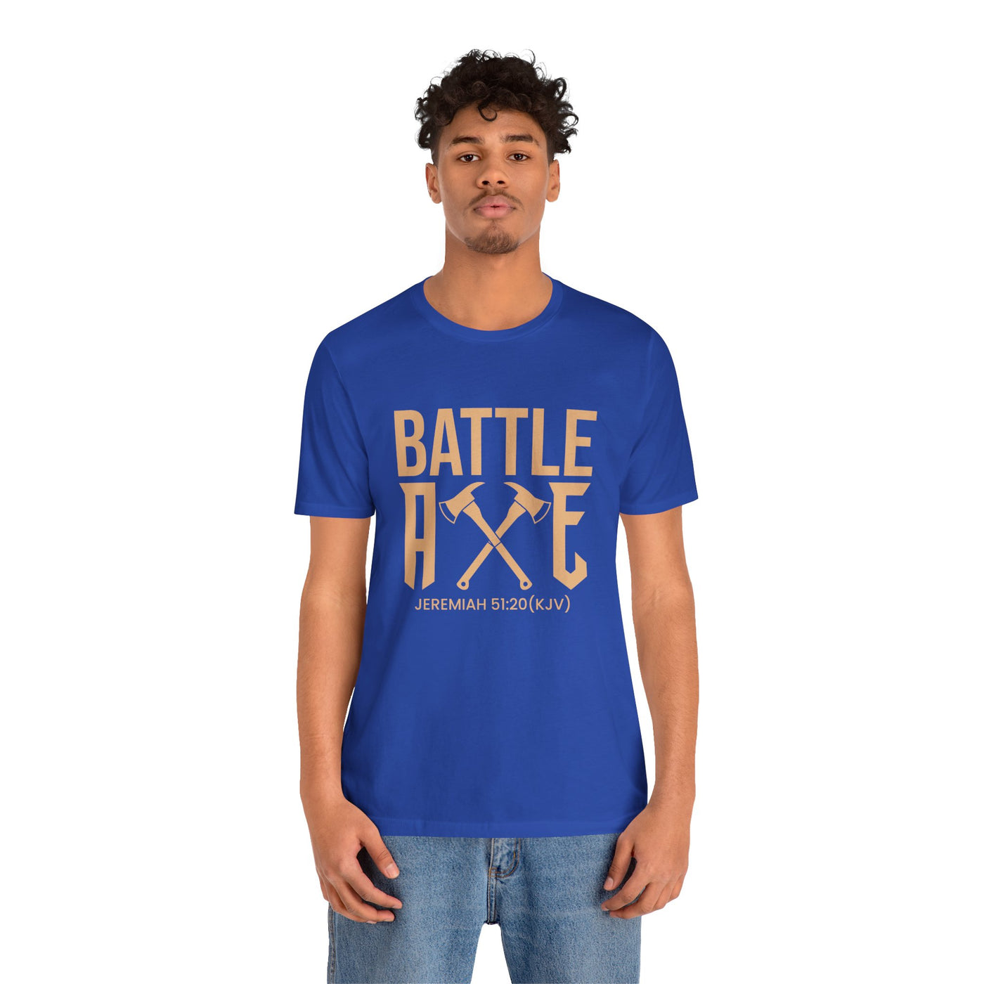 Battle Axe Unisex Jersey Short Sleeve Tee, Golden Design