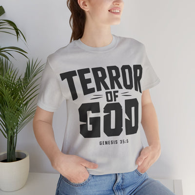 Terror Of God Genesis 35:5 Unisex Jersey Short Sleeve Tee, Black Design