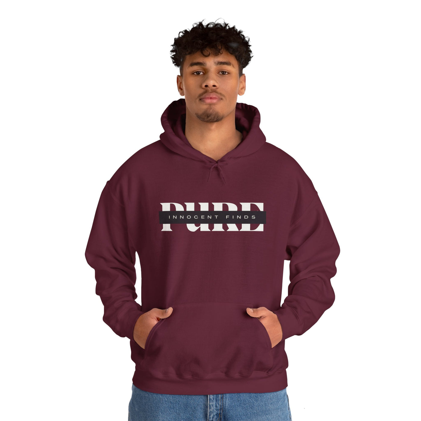 Pure Innocent Finds Unisex Heavy Blend™ Hooded Sweatshirt, white