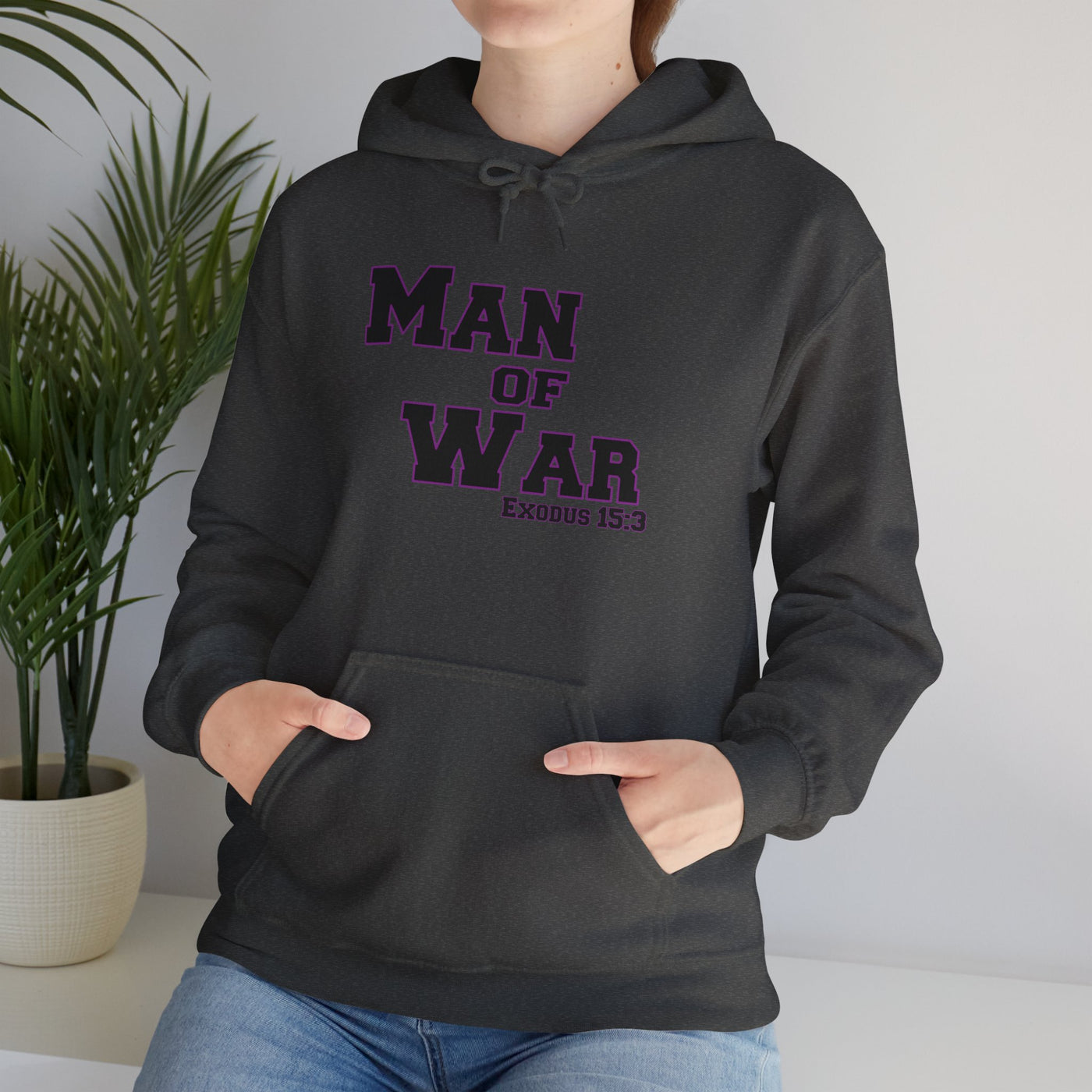 Man Of War Exodus 15:3 Unisex Heavy Blend™ Hooded Sweatshirt