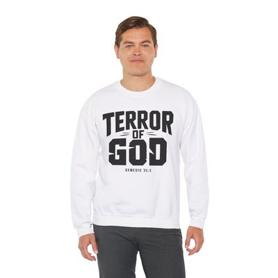 Terror Of God Genesis 35:5 Unisex Heavy Blend™ Crewneck Sweatshirt, Black Design