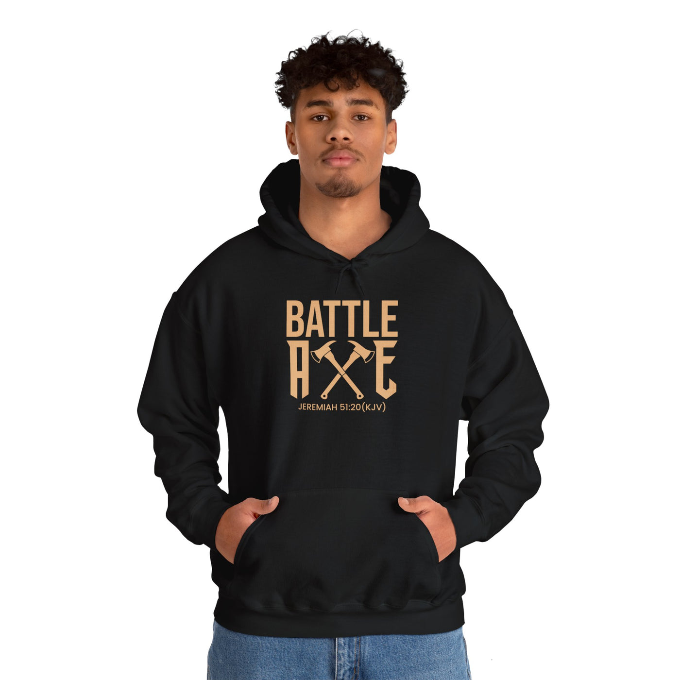 Battle Axe Unisex Heavy Blend™ Hooded Sweatshirt, Golden Design