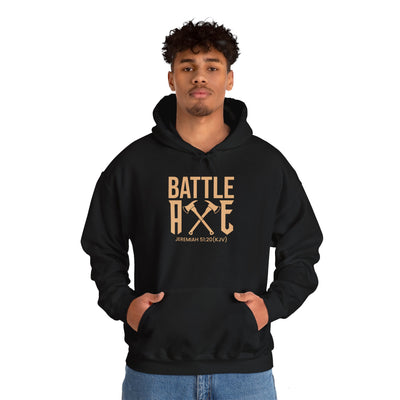 Battle Axe Unisex Heavy Blend™ Hooded Sweatshirt, Golden Design