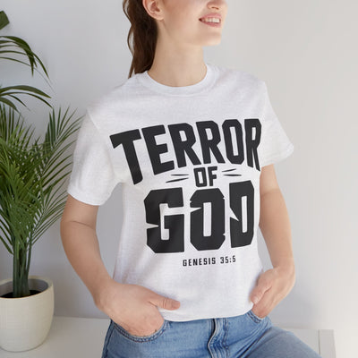 Terror Of God Genesis 35:5 Unisex Jersey Short Sleeve Tee, Black Design