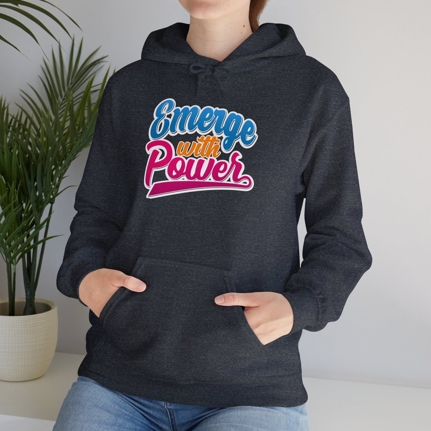 Emerge With Power Cartoon Design Unisex Heavy Blend™ Hooded Sweatshirt