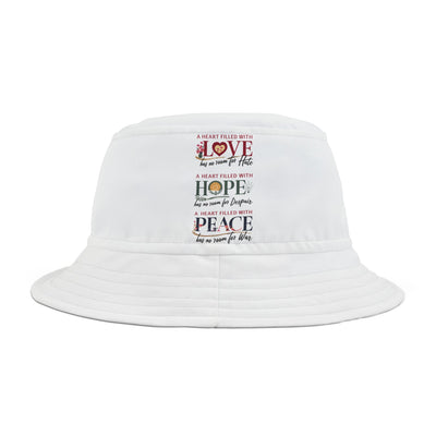 A Heart Filled With Love, Hope, Peace Unisex Bucket Hat