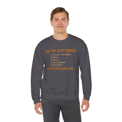 The Five Alive Process Text Based Unisex Heavy Blend™ Crewneck Sweatshirt,