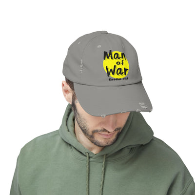 Man Of War Unisex Distressed Cap, Graphic Designed Wears