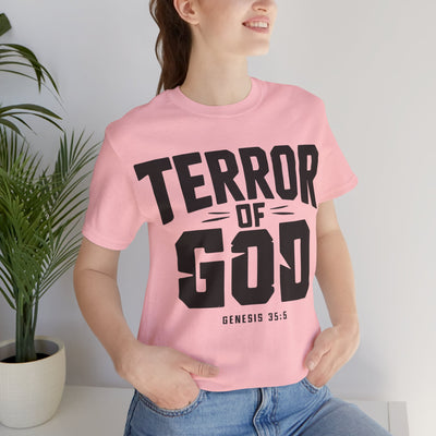 Terror Of God Genesis 35:5 Unisex Jersey Short Sleeve Tee, Black Design