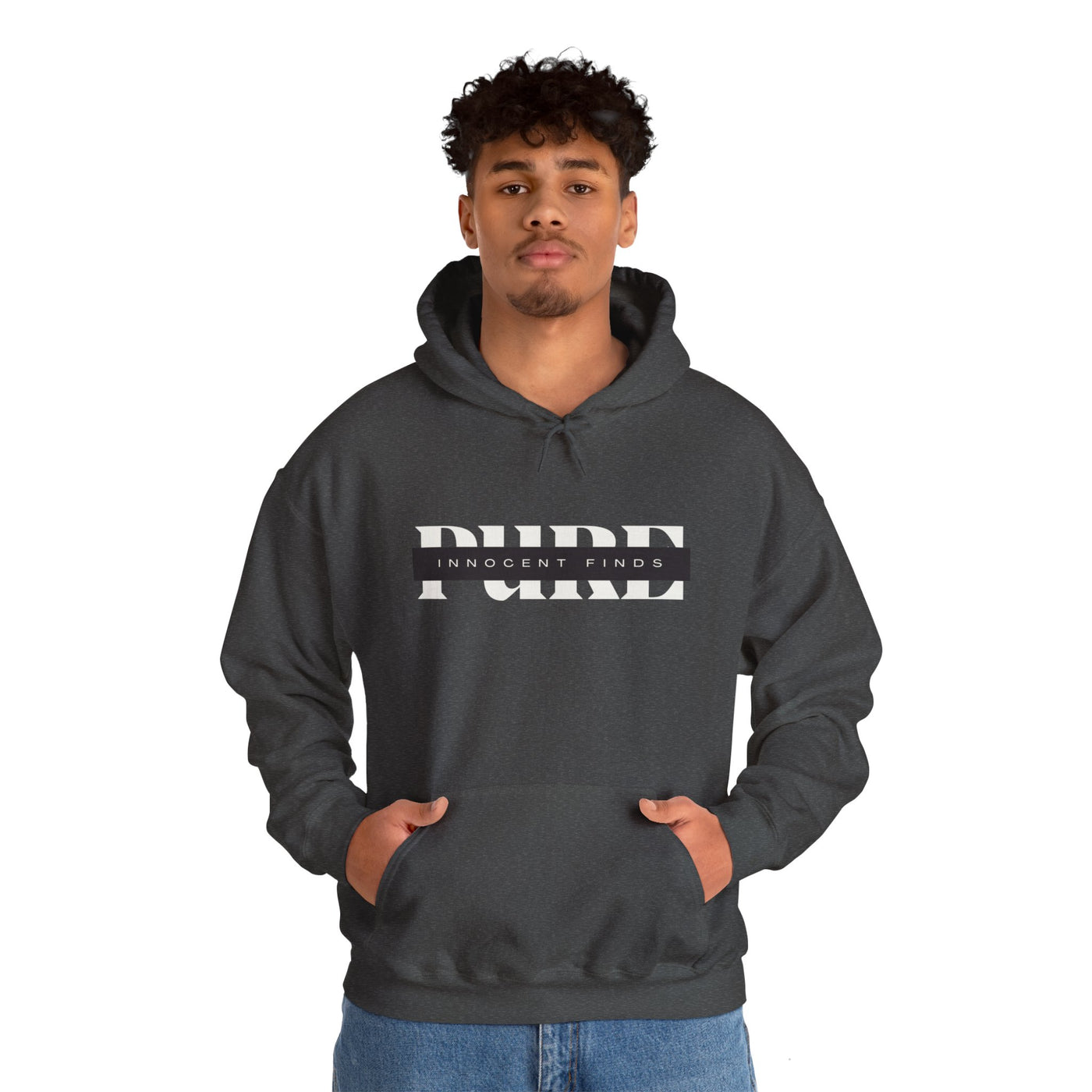 Pure Innocent Finds Unisex Heavy Blend™ Hooded Sweatshirt, white