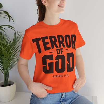 Terror Of God Genesis 35:5 Unisex Jersey Short Sleeve Tee, Black Design