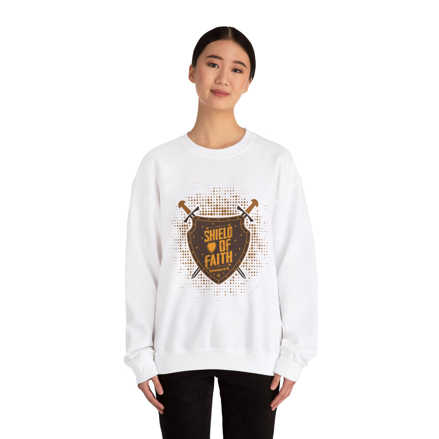 Shield Of Faith Unisex Heavy Blend™ Crewneck Sweatshirt, Dot Design