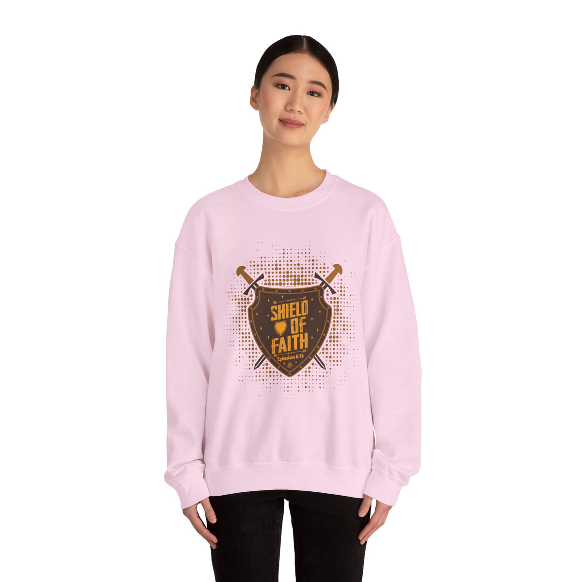 Shield Of Faith Unisex Heavy Blend™ Crewneck Sweatshirt, Dot Design