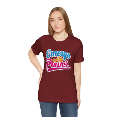 Emerge With Power Unisex Jersey Short Sleeve Tee, Cartoon Design
