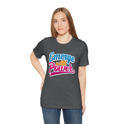 Emerge With Power Unisex Jersey Short Sleeve Tee, Cartoon Design