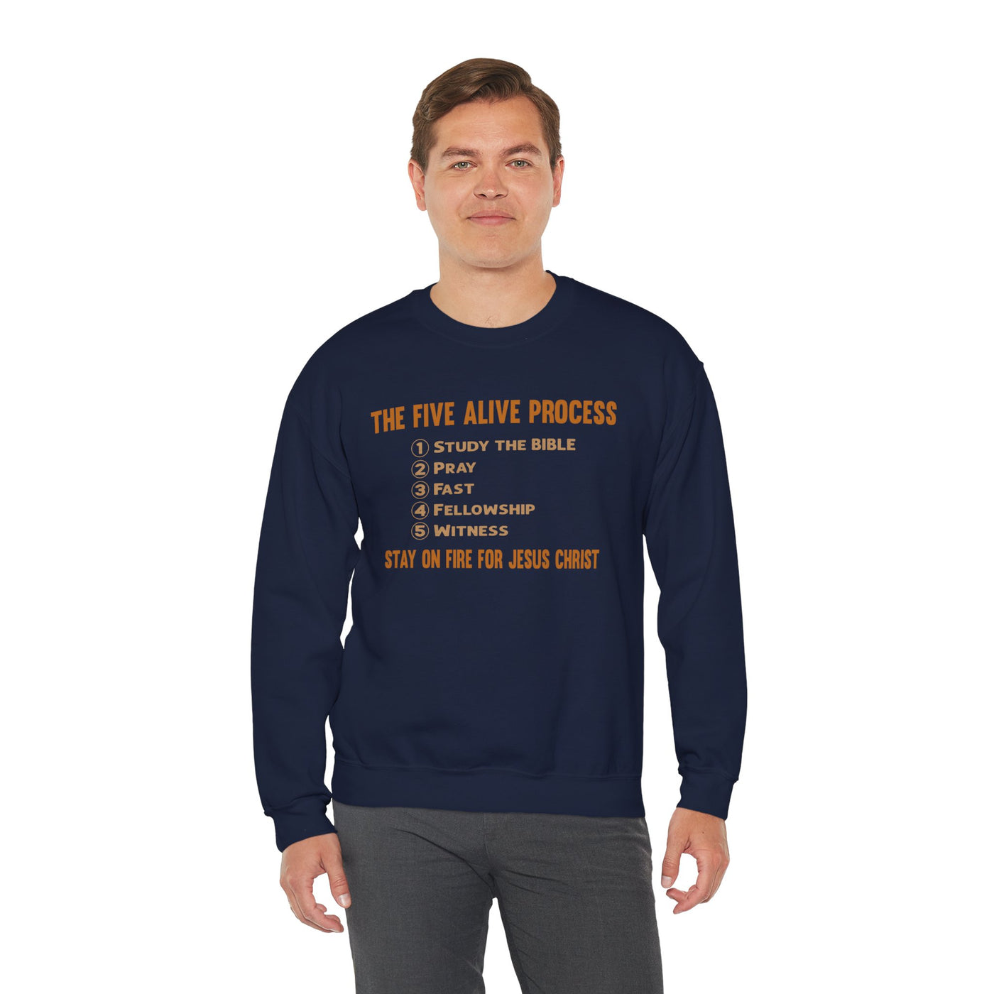 The Five Alive Process Text Based Unisex Heavy Blend™ Crewneck Sweatshirt,
