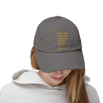 I Am Determined Unisex Distressed Cap