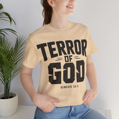 Terror Of God Genesis 35:5 Unisex Jersey Short Sleeve Tee, Black Design