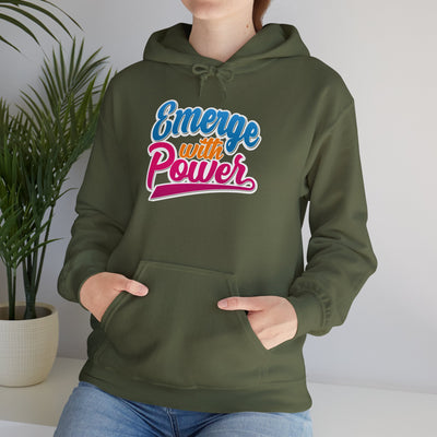 Emerge With Power Cartoon Design Unisex Heavy Blend™ Hooded Sweatshirt