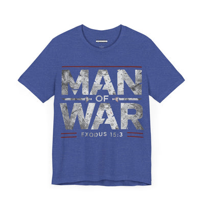 Man Of War Unisex Jersey Short Sleeve Tee, Silver Text Design